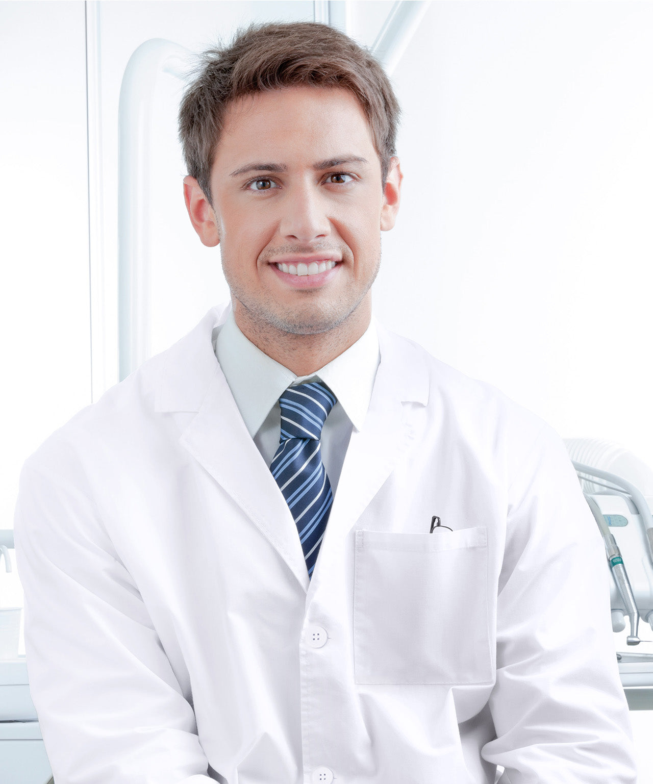 Men`s Professional Long Sleeve Lab Coat with Pockets